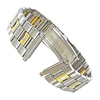 18-22mm Speidel Two Tone Stainless Steel Deployment Mens Watch Band 1622/15