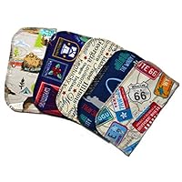 1 Ply Printed Flannel Little Wipes 8x8 Inches Set of 5 Traveling America