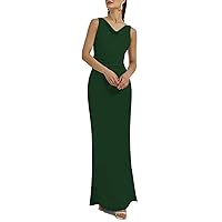 Sheath/Column Elegant Evening Dress Sleeveless Floor Length Formal Dress 2024 HF009