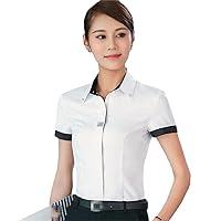 Fashion Ladies Long Sleeve Shirt Black and White Slim Patchwork Sequined Cotton Shirt Office Formal Top