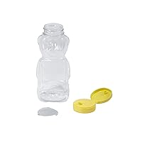 Little Giant Plastic Bear Bottle Honey Squeeze Bottle with Flip-top Lid (12 Ounce, 12 Pack) (Item No. HBEAR12)