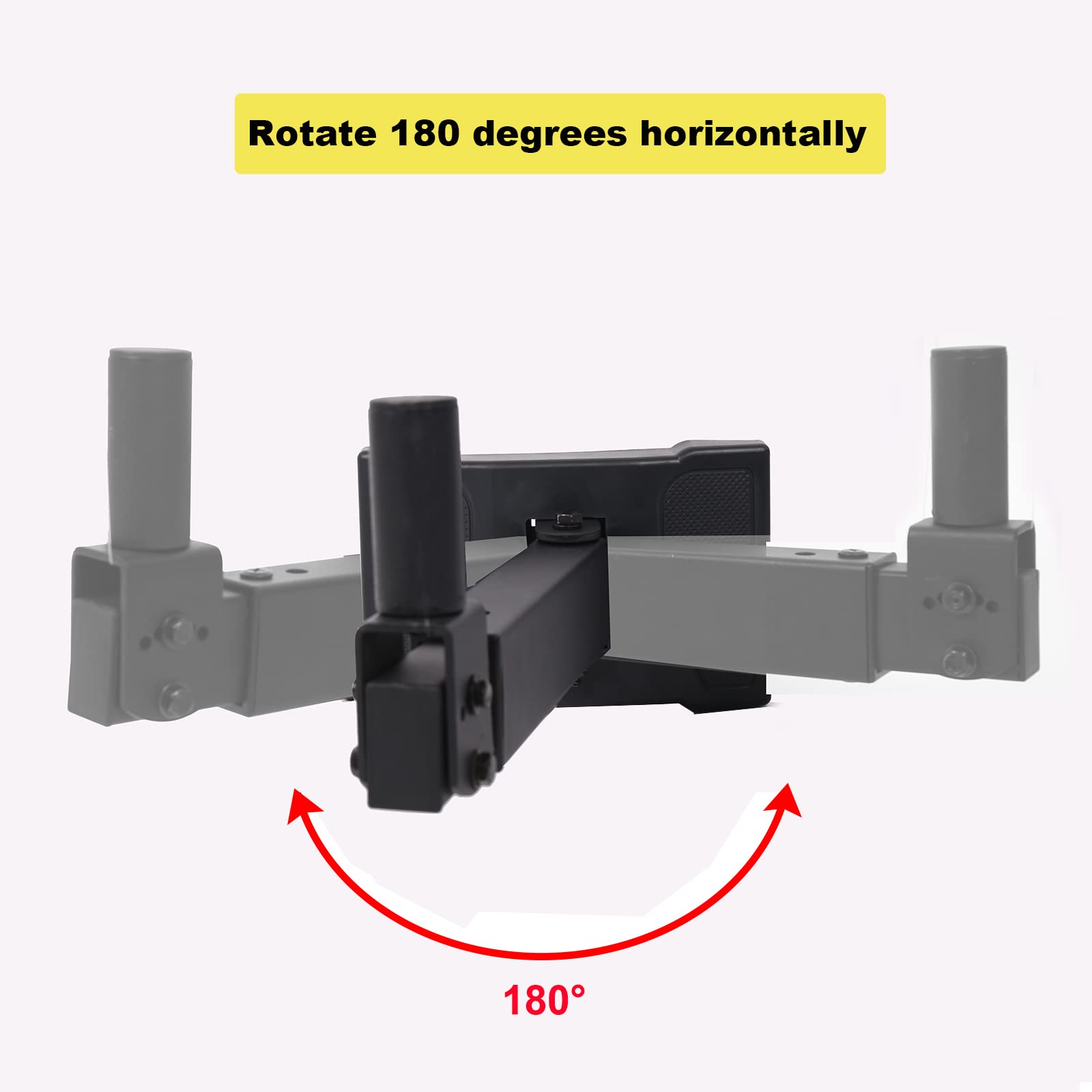 Howonder HD-339 Heavy Duty Speaker Wall Mounts,Hold up to 100lbs, Speaker Wall Mount Bracket Design for Professional Audio PA Speakers ，Screw Hidden (2 Packs Black)