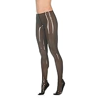 Women Transparent Black Latex Pants with Socks Without Zipper Tight Slim Mid Waist Trousers Leggings