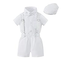 Christening Clothes Cake Wedding Tuxedo Outfit Baby Boys Formal Suit Gentleman Bowtie Romper Shorts
