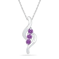 DGOLD Sterling Silver Amethyst Fashion Pendant (0.25 Cttw)