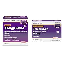 Allergy & Heartburn Relief - Fexofenadine 180mg 90 Tablets & Omeprazole 20mg 42 Capsules