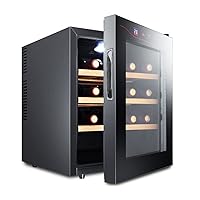 12 Bottles Wine Cooler Fridge Beverage Refrigerator Small Mini Red & White Wine Cellar Beer Soda. Digital Temperature Display, Double-Layer Glass Door