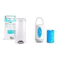 Munchkin Arm & Hammer Step Diaper Pail with 24 Diaper Bags, Compact Dispenser, Infused with Baking Soda, Lavender Scent