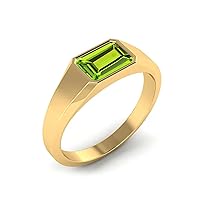 10K 14K 18K Solid Gold 1 Carat Gemstone Engagement Ring for Men Emerald Cut Gemstone Ring Men’s Gift for Birthday Anniversary Christmas Fathers Day