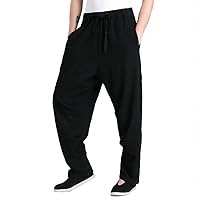 ZooBoo Men's Martial Arts Pants Kung Fu Linen Trousers Tang Suit Pants