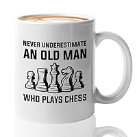 Chess Coffee Mug 11oz White Funny Chess Gifts Set Board Pieces Horse Knight Player Game Pawn Strategy - Who Plays Chess
