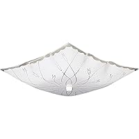 Progress Lighting P4962-30 Traditional Two Light Close-to-Ceiling from Square Glass Collection in White Finish, 12-Inch Diameter x 5-1/2-Inch Height