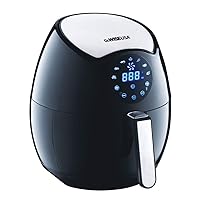 GoWISE USA 7-Quart Air Fryer & Dehydrator MAX STEEL XL- with Touchscreen  Display with Stackable Dehydrating Racks with Preheat & Mute Functions +  100