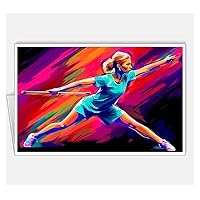 Arsharenkay All Occasion Assortment Sports Pop Art Greeting Cards (Set of 4 Cards/Size 145 x 210 mm / 5.5 x 8 inches) No1 (Baton twirling Sport 2)