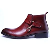 Boots For Mens Dress Leather Double Monk Strap Shoes