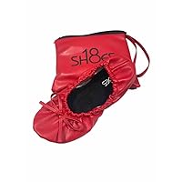 Shoes8teen Kids Girls Foldable Portable Travel Ballet Flat Shoes w/Matching Carrying Case