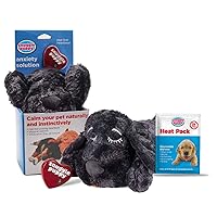 Original Snuggle Puppy Heartbeat Stuffed Toy for Dogs. Pet Anxiety Relief and Calming Aid, Comfort Toy for Behavioral Training in Black