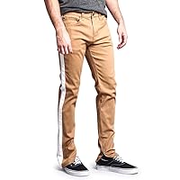 VICTORIOUS Men's Trackpants Style Side Stripe Pants with Ankle Zipper