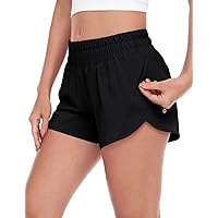 HeyNuts Focus/Stride Running Shorts for Women, Mid Waisted Athletic Shorts with Liner Workout Shorts with Zipper Pocket 4''