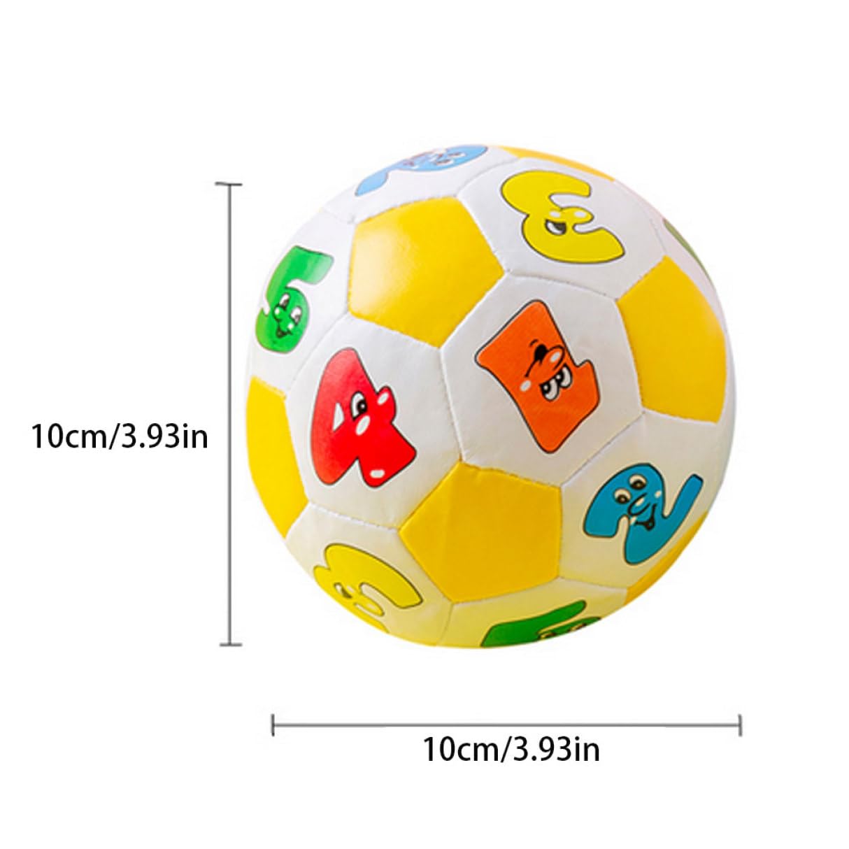 Comebachome Mini Soccer Ball, Mini Soft Ball Toy for Children Educational Toy Baby Learning Colors Number Rubber Ball, Kids Educational Toy