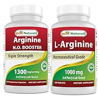 Best Naturals L-Arginine NO Booster 1300 mg & L-Arginine 1000 mg