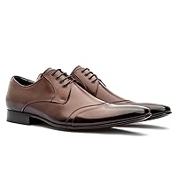 Oxfords Leather Classic Modern Lace Up Leather Sole Shoes Luxury Brown 12.5