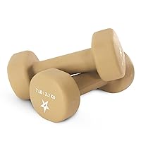 Yes4All Neoprene Coated Dumbbell Hand Weight Sets of 2 - Multiple Weight Options with 15 Colors, Anti-roll, Anti-Slip, Hexagon Shape