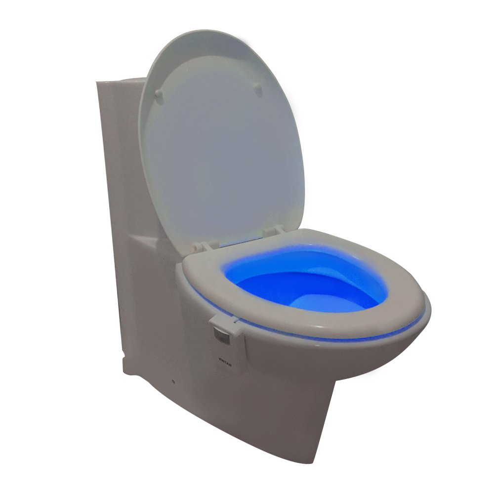 VINTAR [2-Packs 16-Color Motion Sensor LED Toilet Night Light,Toilet Bowl Lights,Cool Gadgets,5-Stage Dimmer, Light Detection
