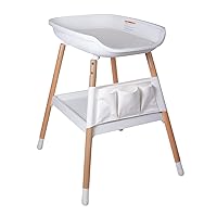 Beberoad Love Baby Changing Table Diaper Changing Table with Changing Pad Adjustable Height Changing Table with Nursery Organizer and Large Storage Rack for Newborn Baby and Infant (White)