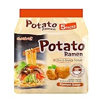 SAMYANG Potato Ramen. Firm & Bouncy Texture. Ramen Soup. Korean Instant Ramen – 21.15 Oz (pack of 4) (total 20 pcs)
