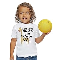 Funny Giraffe Toddler Shirt, You Bet Giraffe I'm Cute, Animal, Cute, Unisex, Funny Animal Tee, Short Sleeve T-Shirt