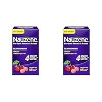 Nauzene - Non-drowsy Upset Stomach & Nausea Relief - Wild Cherry Flavor Chewable Tablets - 56 Ct (Pack of 2)