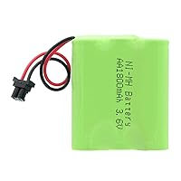 3.6V 1800Mah Rechargeable AA Ni-MH Battery Pack, with SM Plug Connector, High Performance Backup Battery, for Power Tools Remote Control Toys