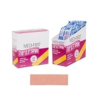 Medique Products 61450 Extra Heavy Weight Latex Free Flexible Woven Strip Bandages, 7/8-Inch by 3-Inch, 50 Per Box