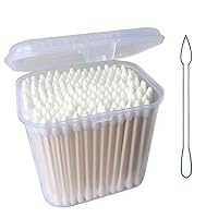 Paper Stick Cotton Swabs - 360CT- Double Tipped Compact Quality Cotton Heads - Strong Toughness Handle - Multipurpose, Safe, Highly Absorbent