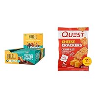 FULFIL Vitamin & Protein Chocolate Salted Caramel Bars 12 Count and Quest Cheddar Blast Cheese Crackers High Protein Low Carb 12 Count