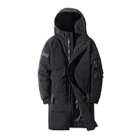 Winter Men's Down Jacket Hooded Fashionable Long Down Jacket Thickened Warm Long Parka