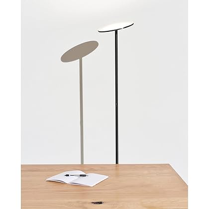 Brightech Sky LED Torchiere Super Bright Floor Lamp - Contemporary, High Lumen Light for Living Rooms & Offices - Dimmable, Indoor Pole Uplight for Bedroom Reading - Black