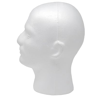 Male Styrofoam Foam Mannequin Wig Head 11 (1 Count)