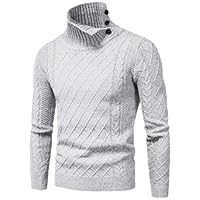 Mannen Trui Casual Effen Kleur Coltrui Gebreide Herfst Trui Gebreide Polyester