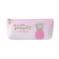 Office & Stationery, Pink Pineapple Cartoon Pattern Pencil Case Cosmetic Bag Makeup Pouch Pencils Box IE-NN2304 (Pink -B)