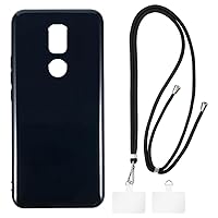 Cricket Icon 3 Case + Universal Mobile Phone Lanyards, Neck/Crossbody Soft Strap Silicone TPU Cover Bumper Shell for Cricket Icon 3