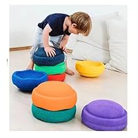 Balance Stepping Stones for Kids and Also a Stacking Blocks Toy, Balance River Stones for Promoting Children's Coordination Skills Obstacle Courses Sensory Toys for Toddlers (Navy Blue)