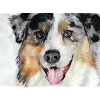 Australian Shepherd Art Print, Oz Shepherd Watercolor, Oz Shepherd Owner, Aussie Dog, Gift for Australian Shepherd Mom, Modern Aussie Dog Decor, Colorful Dog Painting