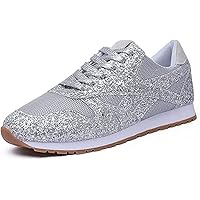 Women's Fashion Casual Breathable Crystal Bling Lace Up Sport Shoes Sneakers
