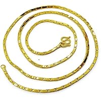 Link Necklace 23k 24k Thai Baht Yellow Gold Plated Filled Necklace Jewelry 18,24 inch Width 2 mm