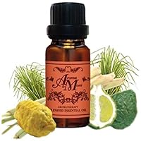 Thai Herb Touch Essential Oil Blend -Warm and Relaxing Scent (Blend with Kaffir/Lemongrass/Bergamot/Palmarosa/Vetiver) 30 ml (1 Fl Oz) Premium Grade-Beauty