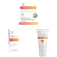 vH essentials Probiotics - 60 Capsules & Prebiotic PH Balanced Vaginal SuppositoriesBox, Original Version, 15 Count & Ph Balanced Daily Feminine Wash, 6, Fl Oz, (Pack of 1) 54306 Clear