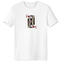 Heart K Playing Cards Pattern T-Shirt Workwear Pocket Short Sleeve Sport Clothing