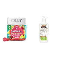 OLLY Prenatal Gummy Multivitamin 30 Day Supply, Palmer's Cocoa Butter Stretch Mark Lotion 8.5 oz